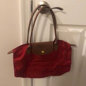 SMALL RED LONGCHAMP LE PLIAGE TOTE